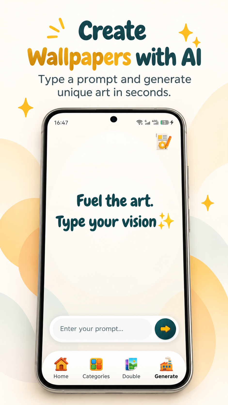 Create unique wallpapers with AI in WallPrompt AI